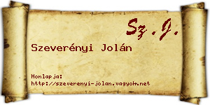 Szeverényi Jolán névjegykártya