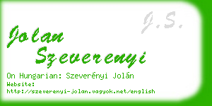 jolan szeverenyi business card