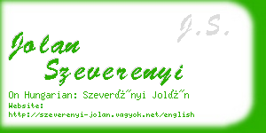 jolan szeverenyi business card